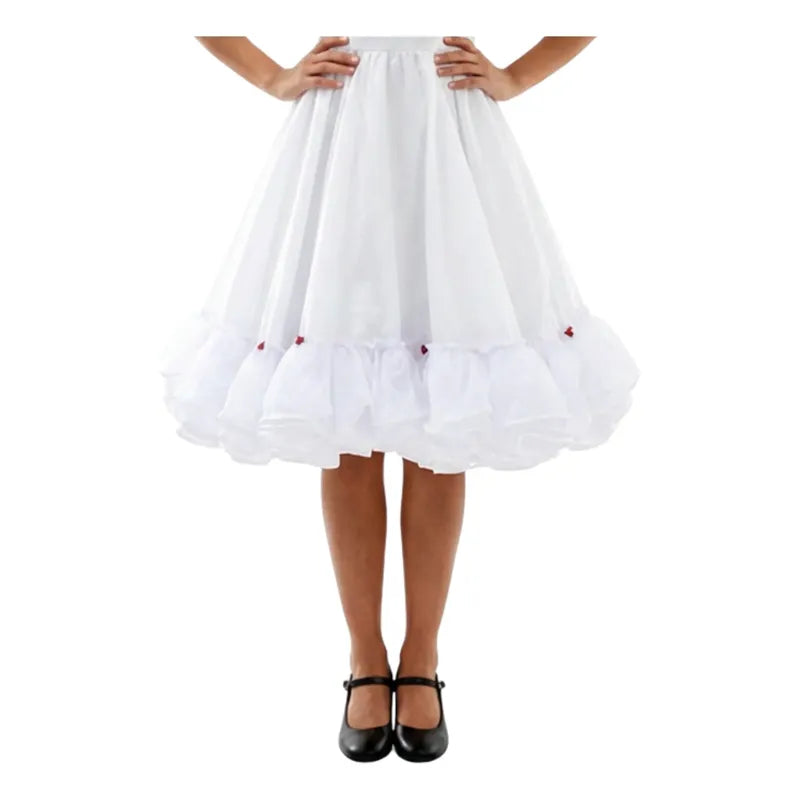 Falso Vestido Competencia Mujer Fechas Patrias Blanco S
