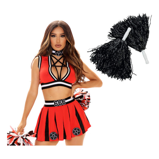 Disfraz Porrista Animadora Sexy Cosplay + Pompones Para Mujer
