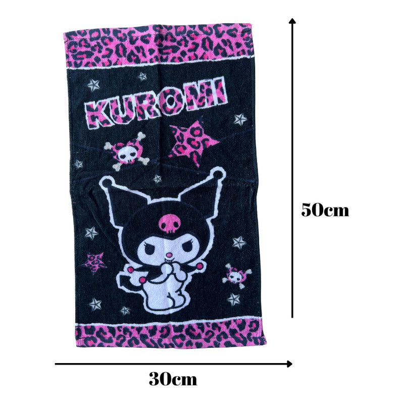 Bolsa De Genero Para Niños Párvulo + Toalla De Mano Algodon Negro Kuromi