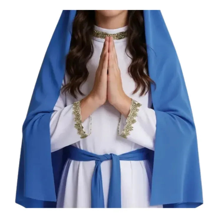 Disfraz Religioso Virgen Maria Mujer Cosplay Celeste M