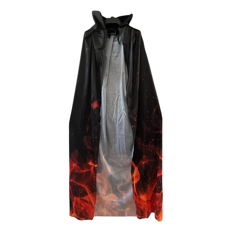 Capa Para Disfraz Diseño De Llamas O Fuego  Adulto Halloween