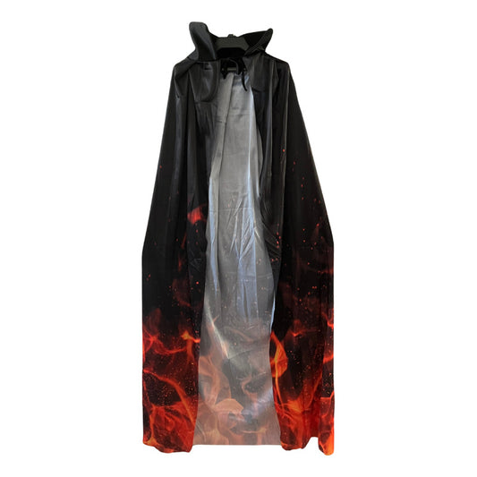 Capa Para Disfraz Diseño De Llamas O Fuego  Adulto Halloween