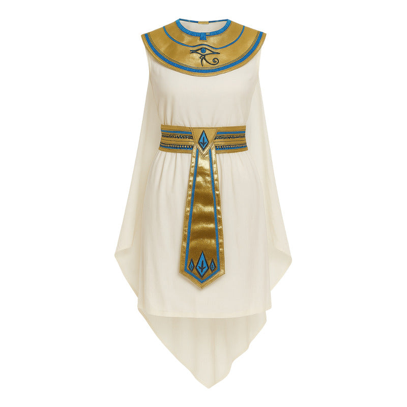 Disfraz De Mujer Faraona Egipcia Cleopatra Cosplay Blanco M