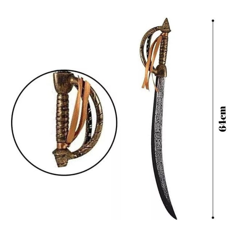 Espada Pirata Halloween Accesorio Cosplay Gris Oscuro
