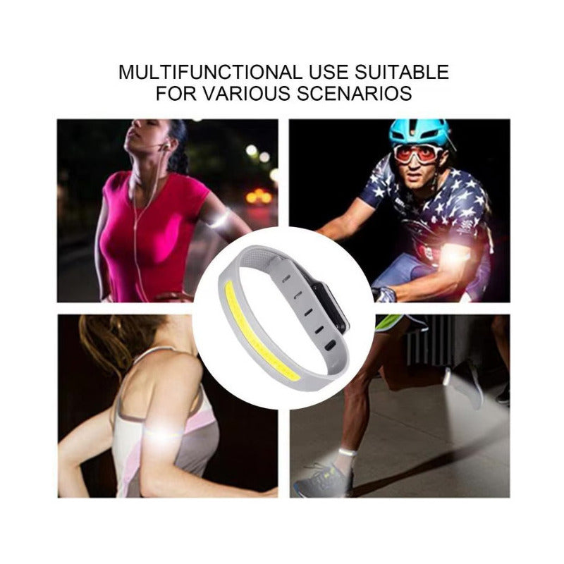 Brazalete De Luz Led Seguridad Luz Blanca - Roja 3 Modos