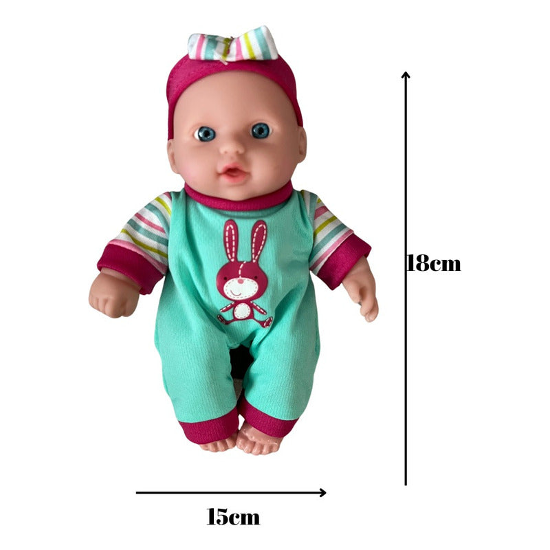 Muñeca Juguete Con Corre Pasillo Luz y sonido  Rosado Y Verde