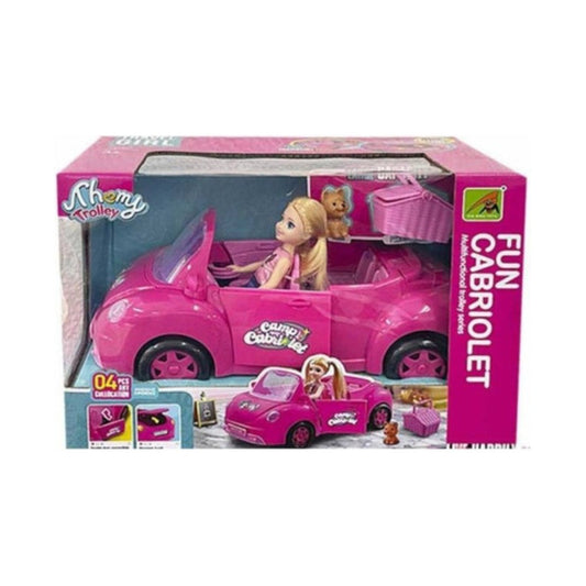 Juego Vehículo Muñeca Niña Viaje Divertido Color Rosa  Fucsia