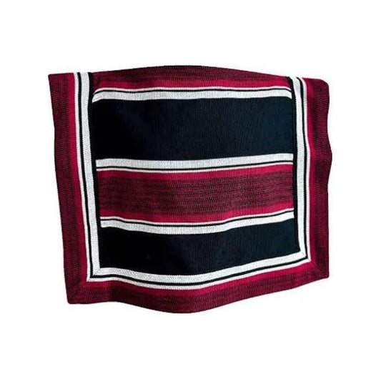 Manta Poncho Huaso Juvenil- Adulto Cueca Fiestas Patrias Negro Rayas 90x60