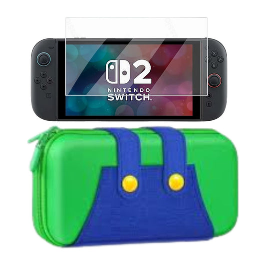 Estuche Compatible Nintendo Switch 2  Mario Y Luigi + Mica Verde Luigi