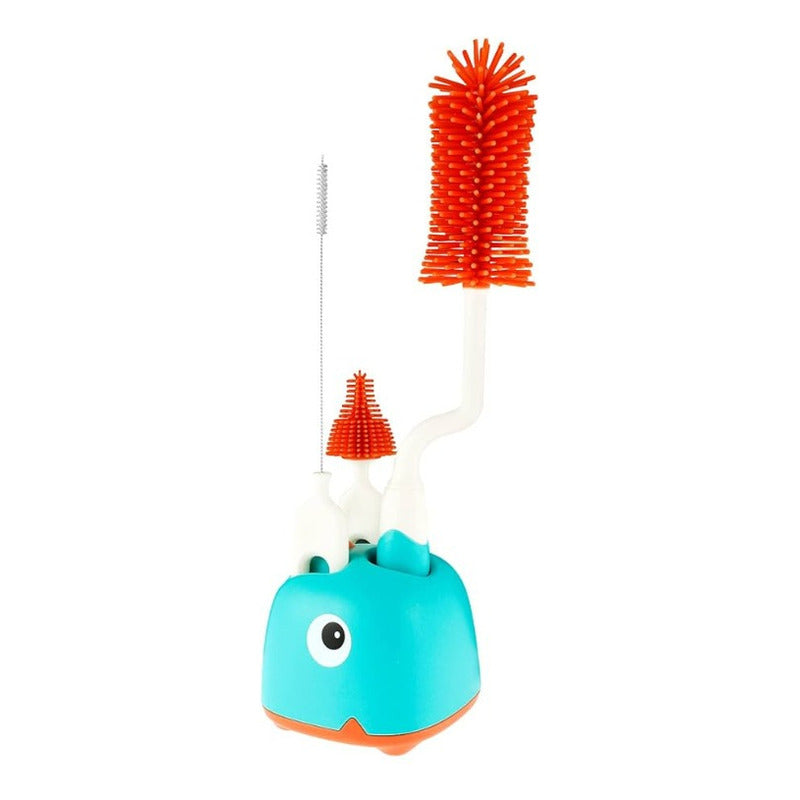 Set Cepillo De Silicona Limpiadores Mamadera Con Escurridor