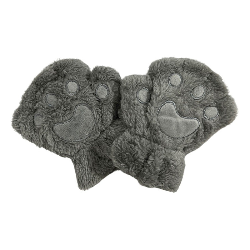 Guantes Sin Dedos Garritas De Gato Felpa Niñas