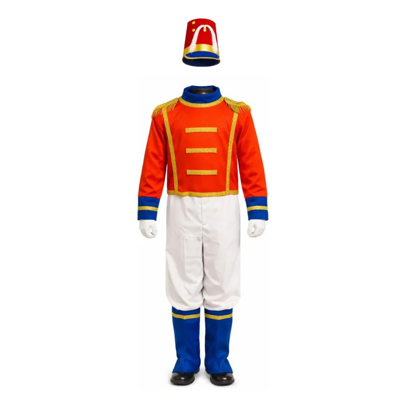 Disfraz De Soldadito Para Niños Con Gorro Y Guantes Rojo 7-9
