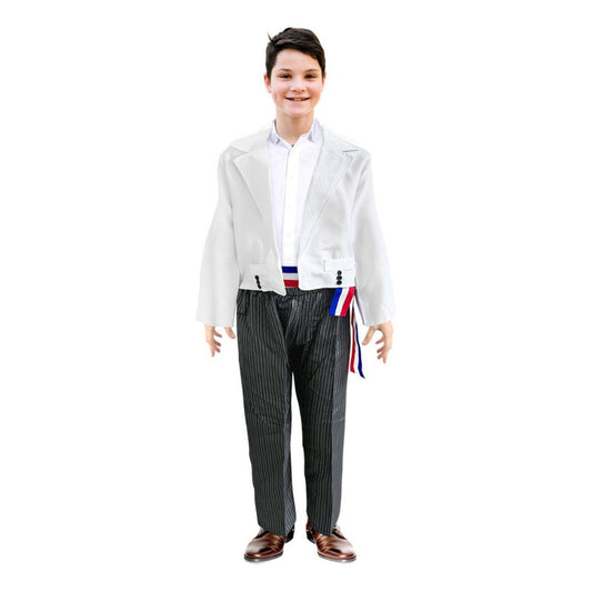 Traje Huaso Blanco Elegante Niño Fiestas Patrias