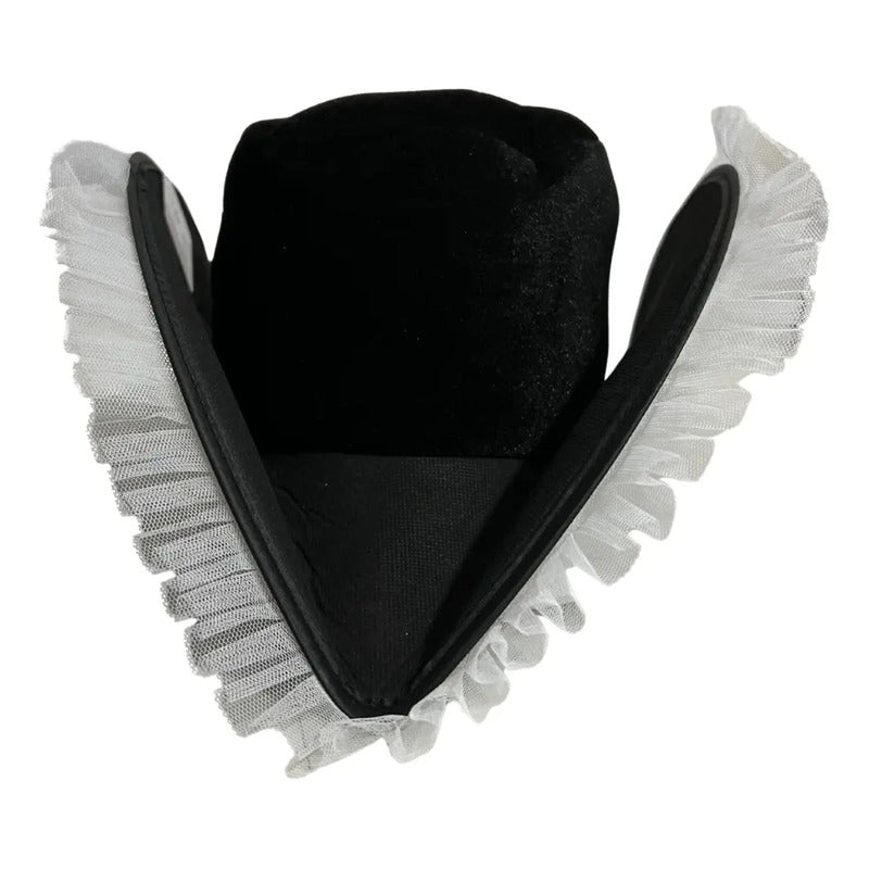 Sombrero Pirata Mujer Accesorio Cosplay Negro-blanco Standar Encajes