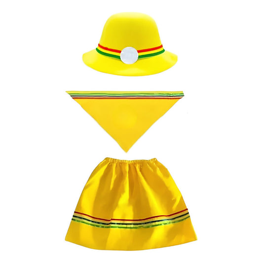 Traje Infantil Para Niña Nortino - Bailes Tipicos Amarillo Lisa 5-6: