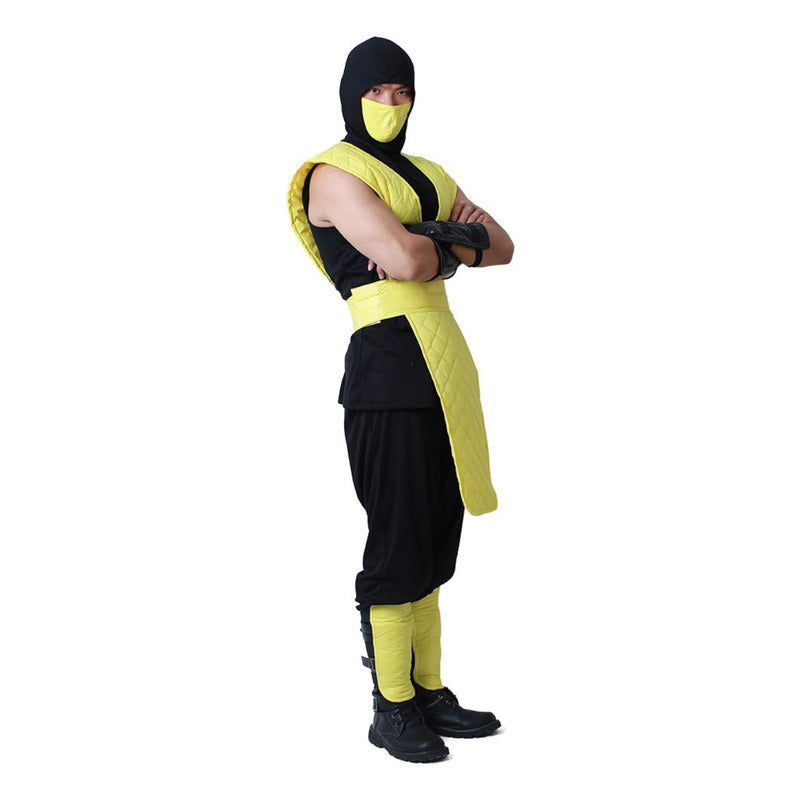 Disfraz De Scorpion Mortal Kombat Niño/adulto Cosplay Amarillo M