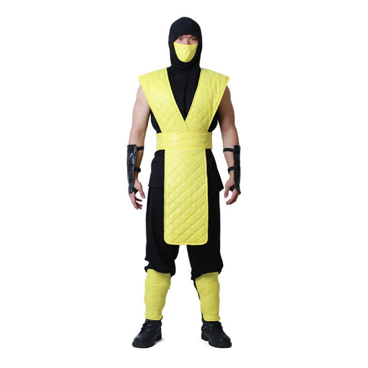 Disfraz De Scorpion Mortal Kombat Niño/adulto Cosplay Amarillo M