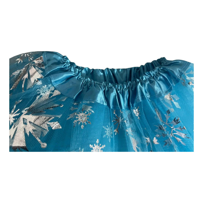 Tutu Frozen  Falda  Brillo Estrella Hielo Niñas Azul Estrellas 3-8 Años