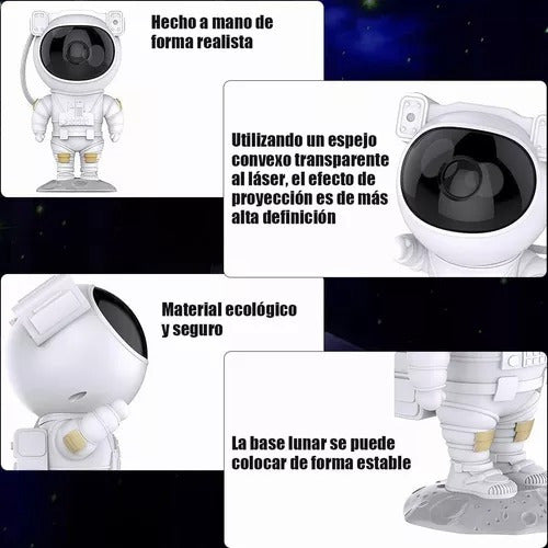 Proyector De Estrella Galaxia Astronautas Lampara De Noche Color De La Estructura Blanco