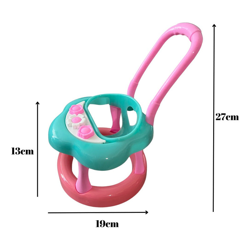 Muñeca Juguete Con Corre Pasillo Luz y sonido  Rosado Y Verde