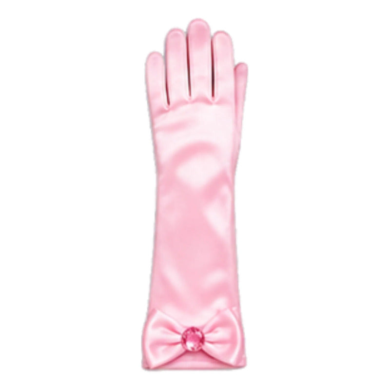 Guantes Princesa Lazo 30cm Niñas Para Cosplay Rosa