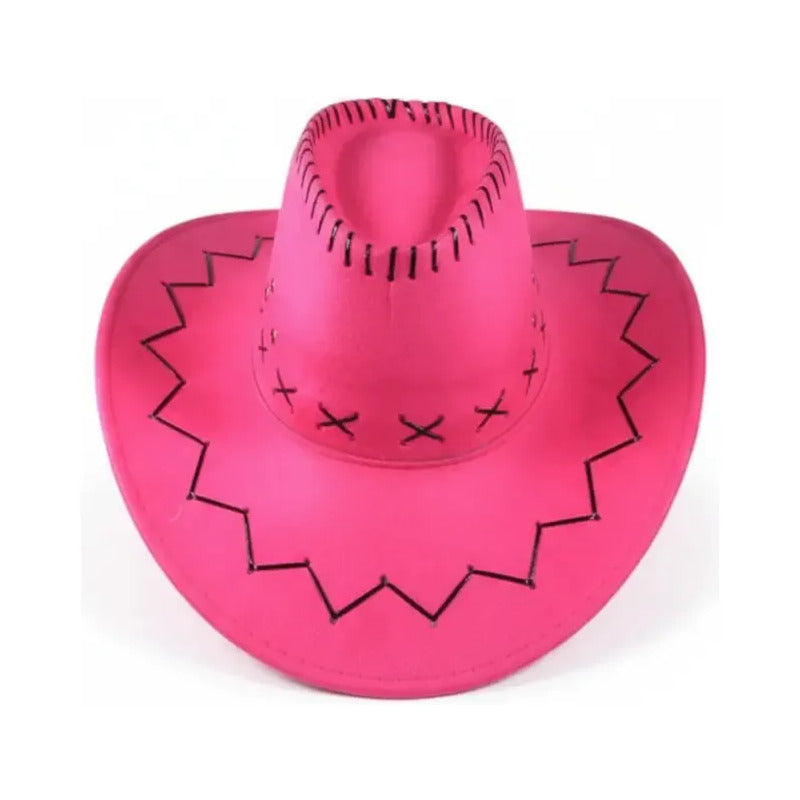 Sombrero Vaquero Clasico Niños Cosplay Fucsia Chica Lisa