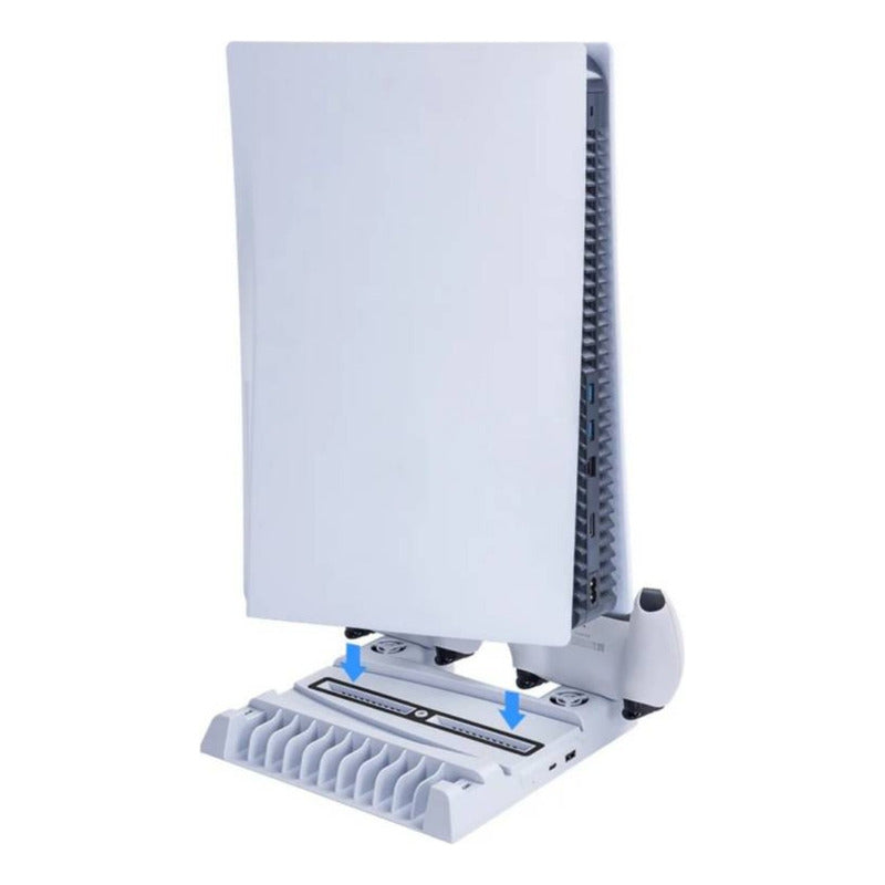 Base Soporte Vertical Stand Para Ps5 Con Estación De Carga Blanco