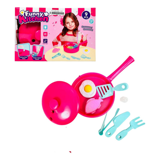 Sarten Con Luz Sonido Y Vapor Juguete De Cocina Para Niñas Fucsia