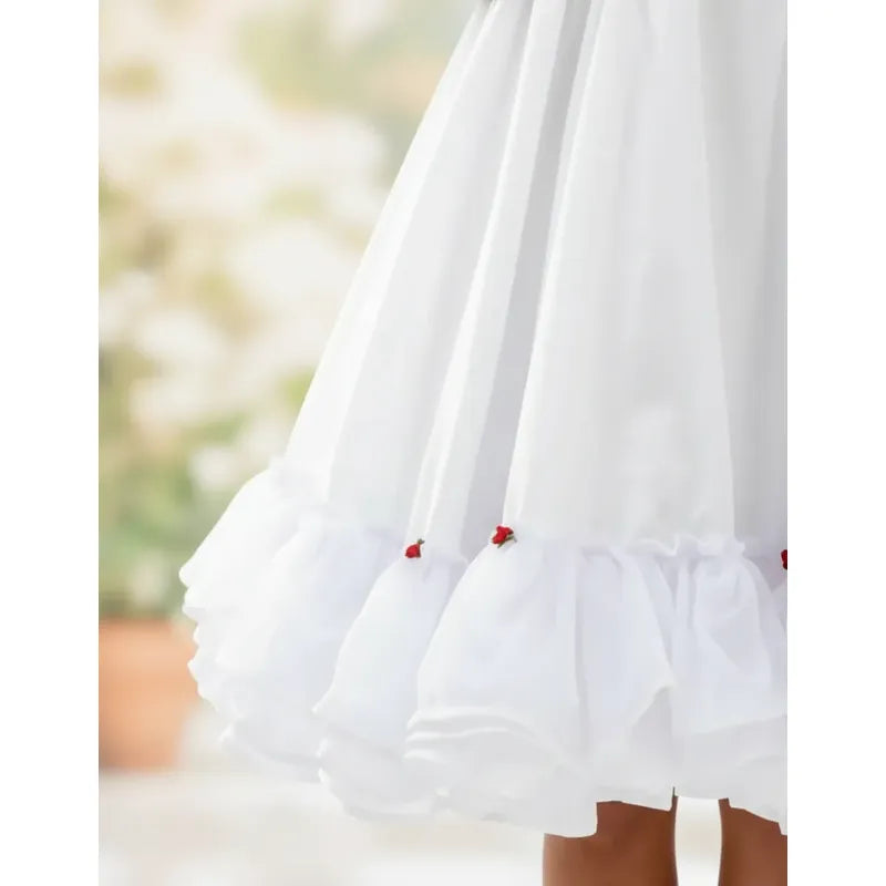 Falso Vestido Competencia Mujer Fechas Patrias Blanco S