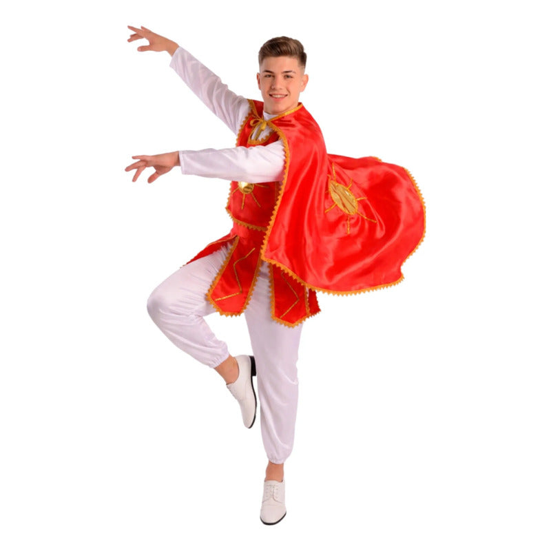 Traje Típico Baile Hombre Tirana Diablada Fiestas Patrias Rojo S