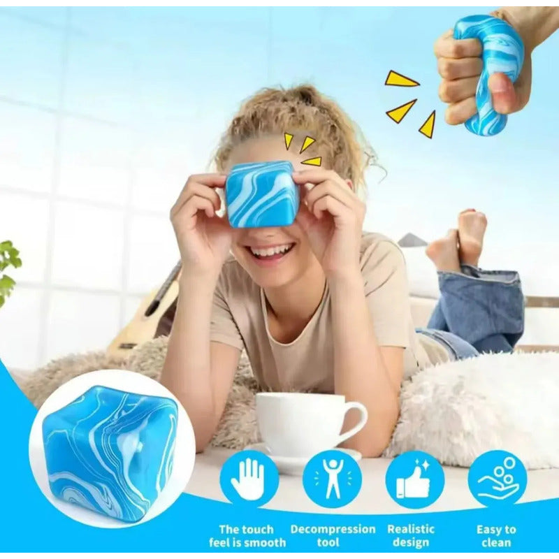 Squishy Cubo De Hielo Silicona Antiestrés Sensorial Varios