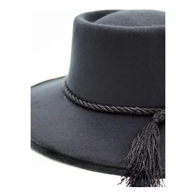 Sombrero Huaso Elegante Fiestas Patrias Infantil Negro 49cm Lisa