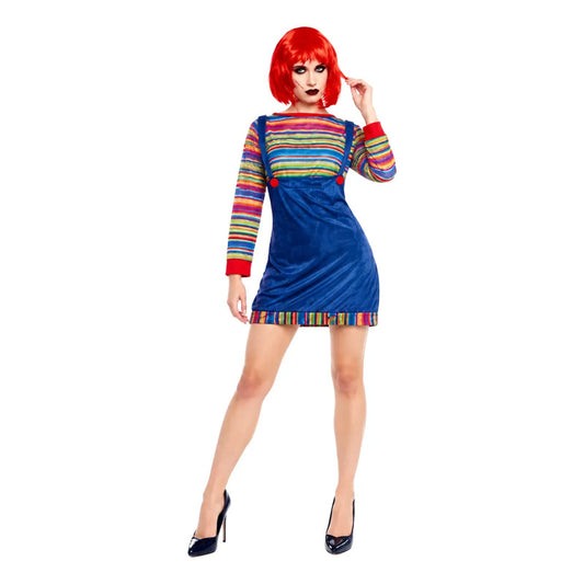 Disfraz De Chucky  Mujer Para Cosplay- Halloween Azul M