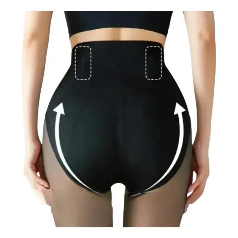 Calza Efecto Piel Polar Faja Reductora Levanta Cola Sin Pie Negra Efecto Piel L-xl