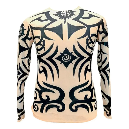Polera Color Piel Con Tatuajes  Para Baile Típico Pascuense Piel Niño Standar