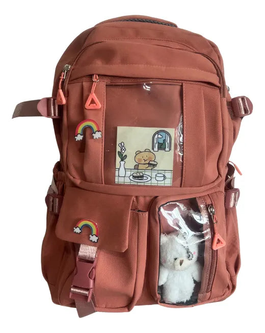 Mochila Escolar Kawaii Juvenil Con Gran Capacidad