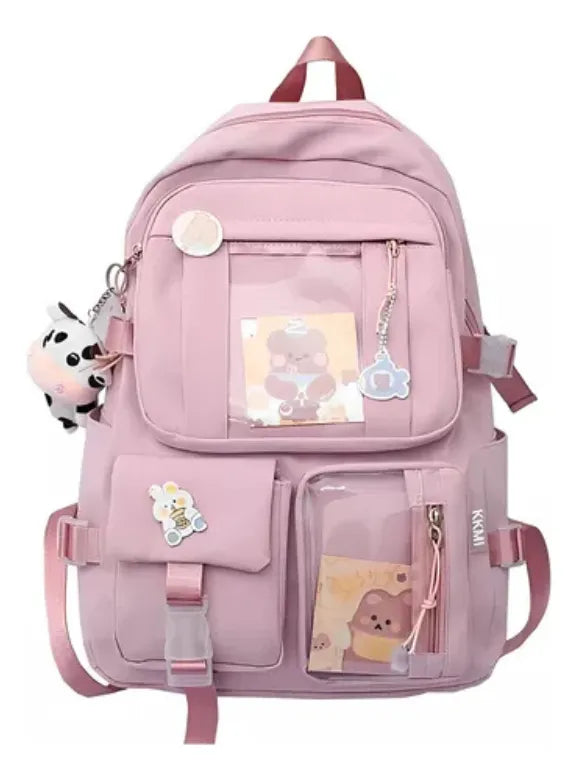 Mochila Escolar Kawaii Juvenil Con Gran Capacidad