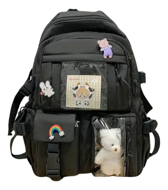 Mochila Escolar Kawaii Juvenil Con Gran Capacidad