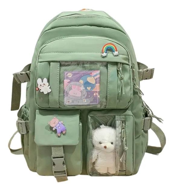 Mochila Escolar Kawaii Juvenil Con Gran Capacidad