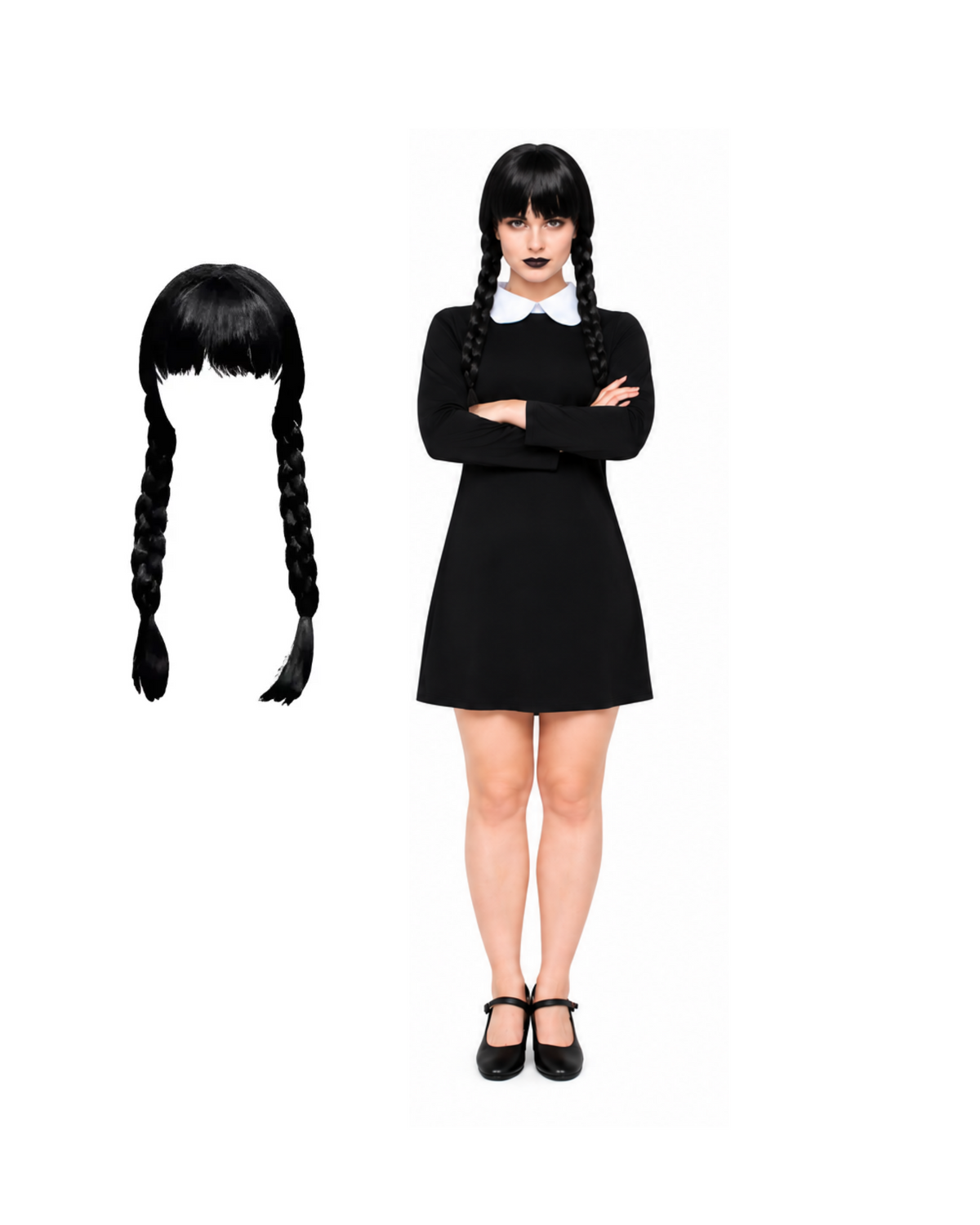 Disfraz Merlina Clasica Mujer Para Cosplay - Halloween Negro S