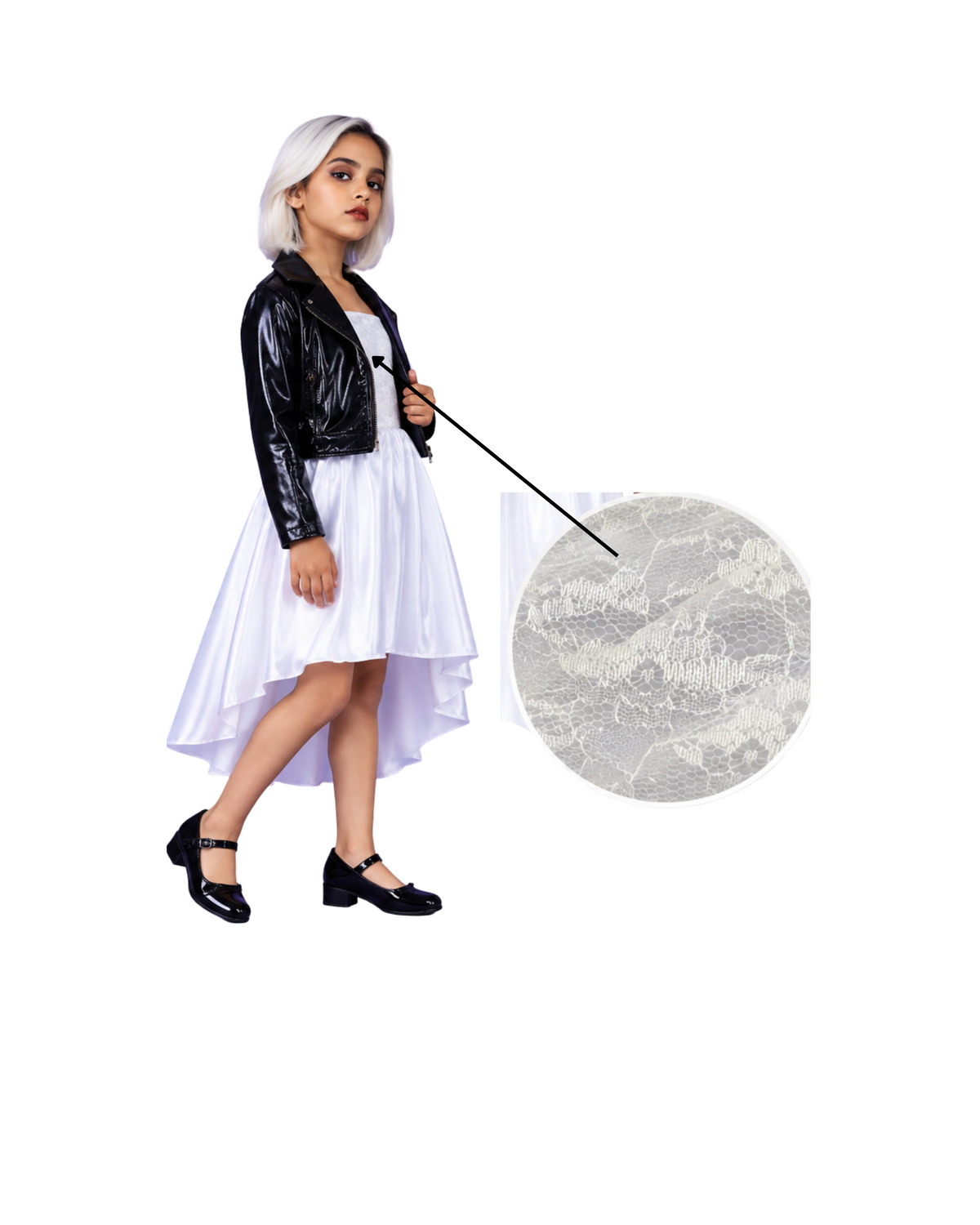 Disfraz Novia De Chucky Tiffany Niña Negro /blancg 10-12