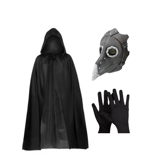 Disfraz Doctor Peste Negra Capa Mascara Guantes Halloween
