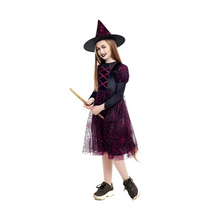Disfraz Bruja Niña Halloween Cosplay Brujita Vestido + Gorro