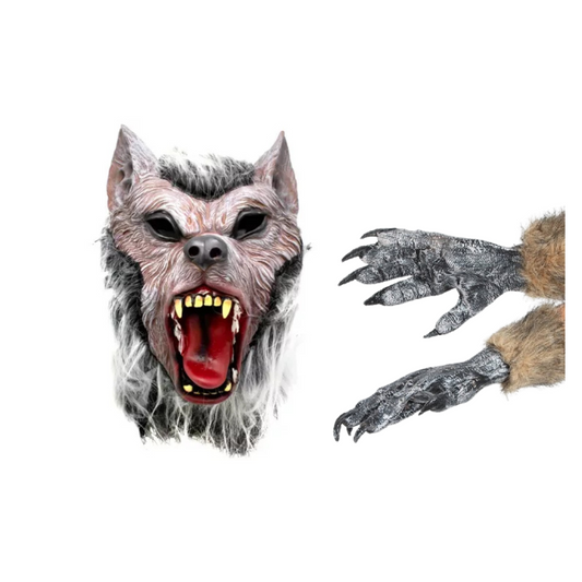 Mascara De Hombre Lobo + Guantes