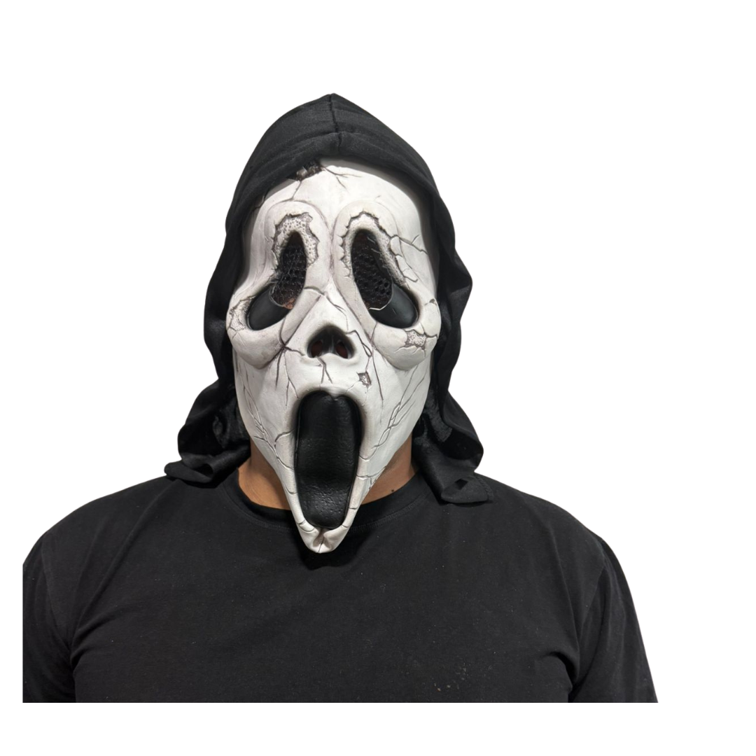 Mascara Diseño Scream Scary Movie Latex Halloween Negra-blanco Scream Movie