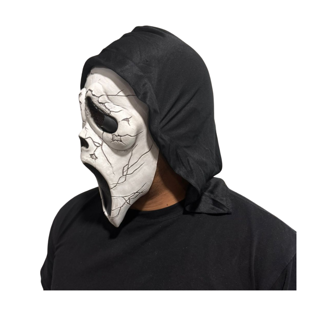 Mascara Diseño Scream Scary Movie Latex Halloween Negra-blanco Scream Movie