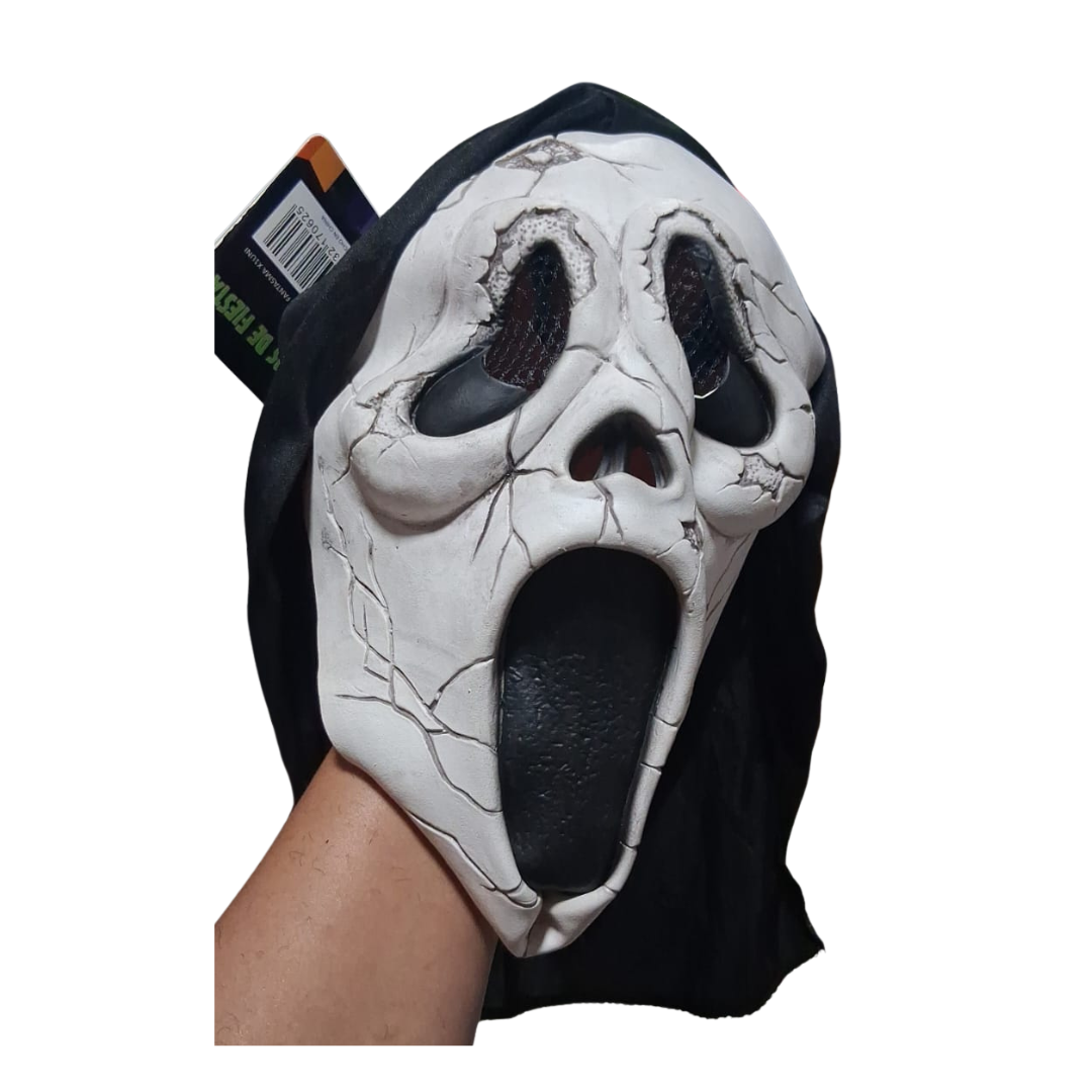 Mascara Diseño Scream Scary Movie Latex Halloween Negra-blanco Scream Movie