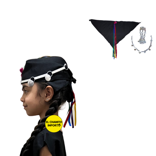 Lloven+trapelakucha+trarilonco Accesorio Mapuche Niña