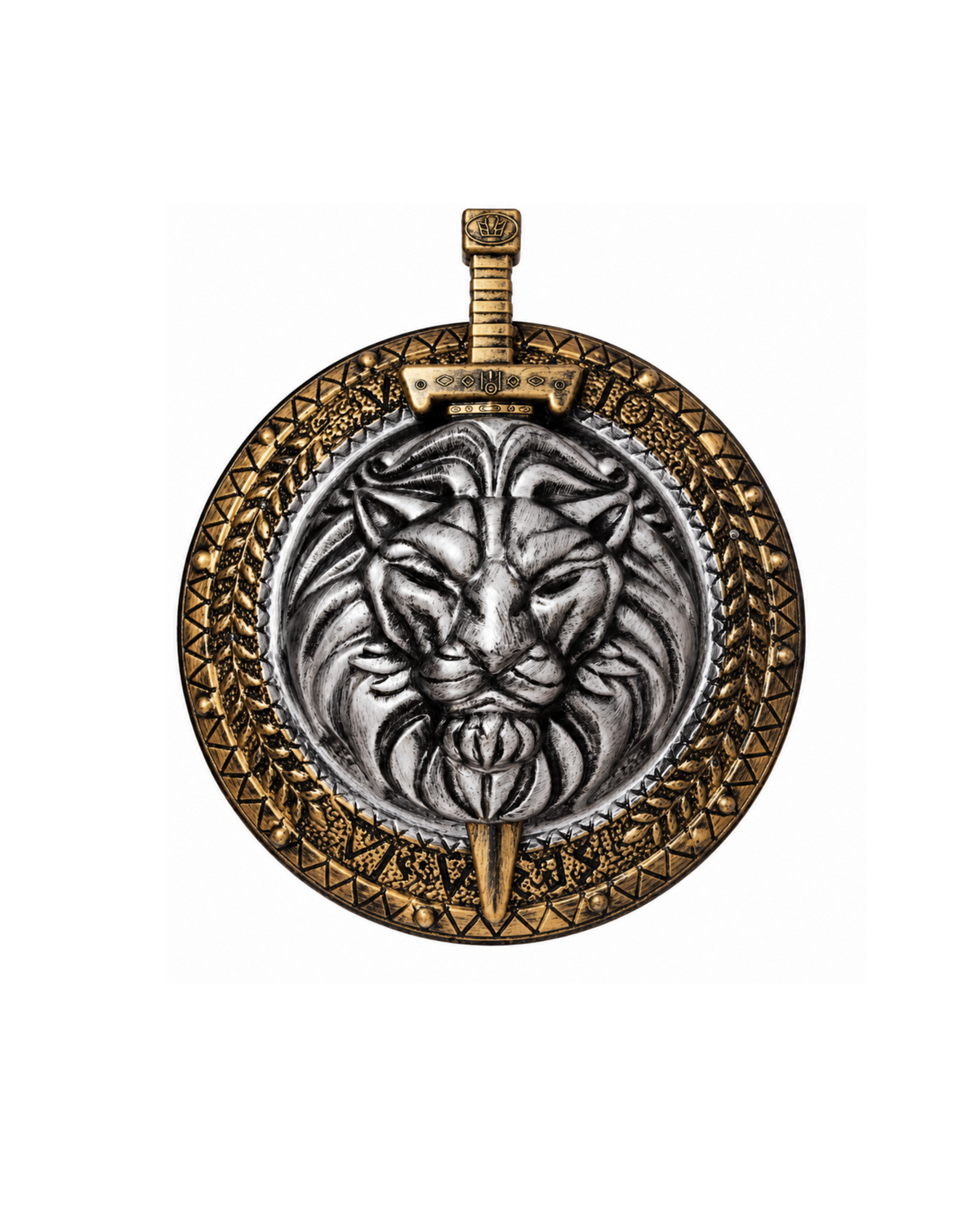Escudo Leon Medieval  + Espada Para Cosplay Gris Oscuro Escudo León