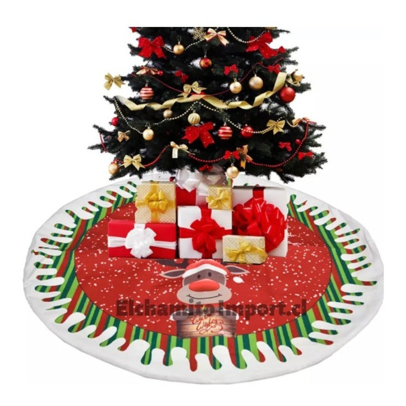 Faldon Pie De Arbol Santa/reno/mono De Nieve